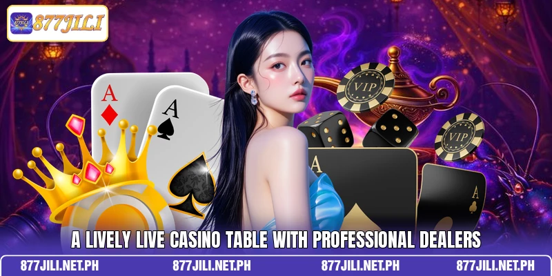 A lively Live Casino table with professional dealers