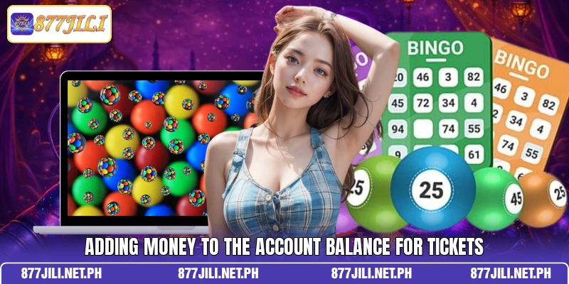 Adding money to the account balance for tickets