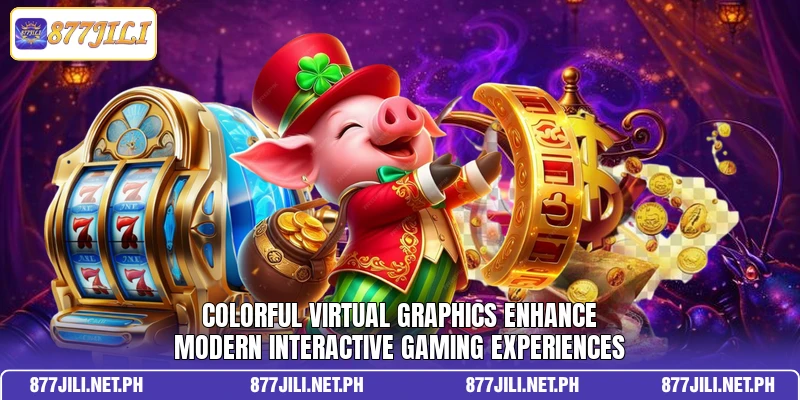 Colorful virtual graphics enhance modern interactive gaming experiences