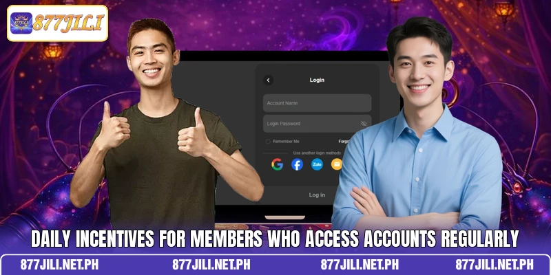Daily incentives for members who access accounts regularly