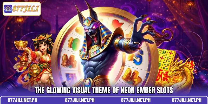 The glowing visual theme of Neon Ember Slots