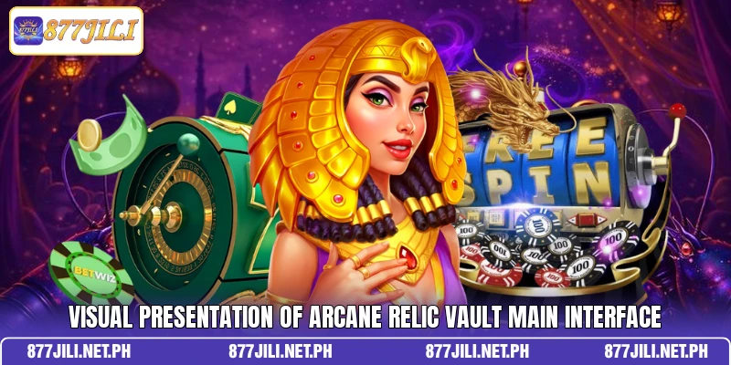 Visual presentation of Arcane Relic Vault main interface