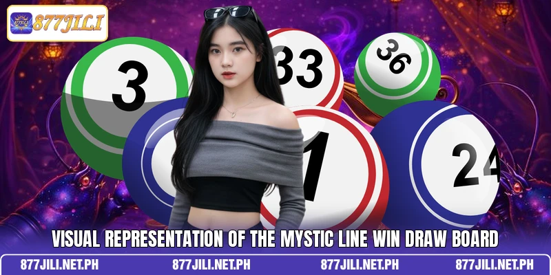 Visual representation of the Mystic Line Win draw board